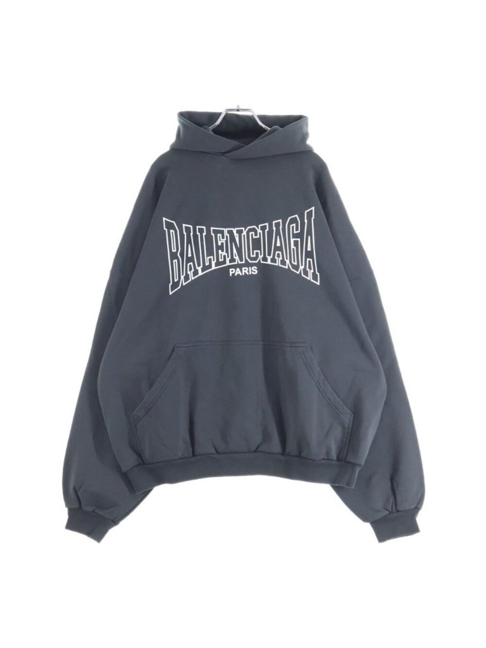 Balenciaga Front Boxinglogo Print Pullover Hoodie Black